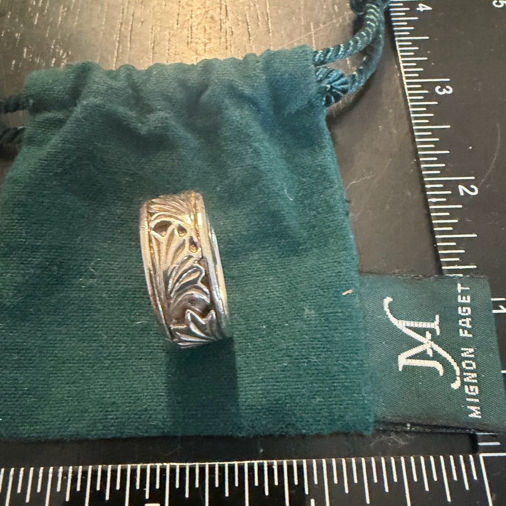 Mignon Faget Silver Botanical Ring
